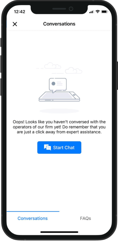 An iphone messaging app screen developed by Technocrats iOS app developers