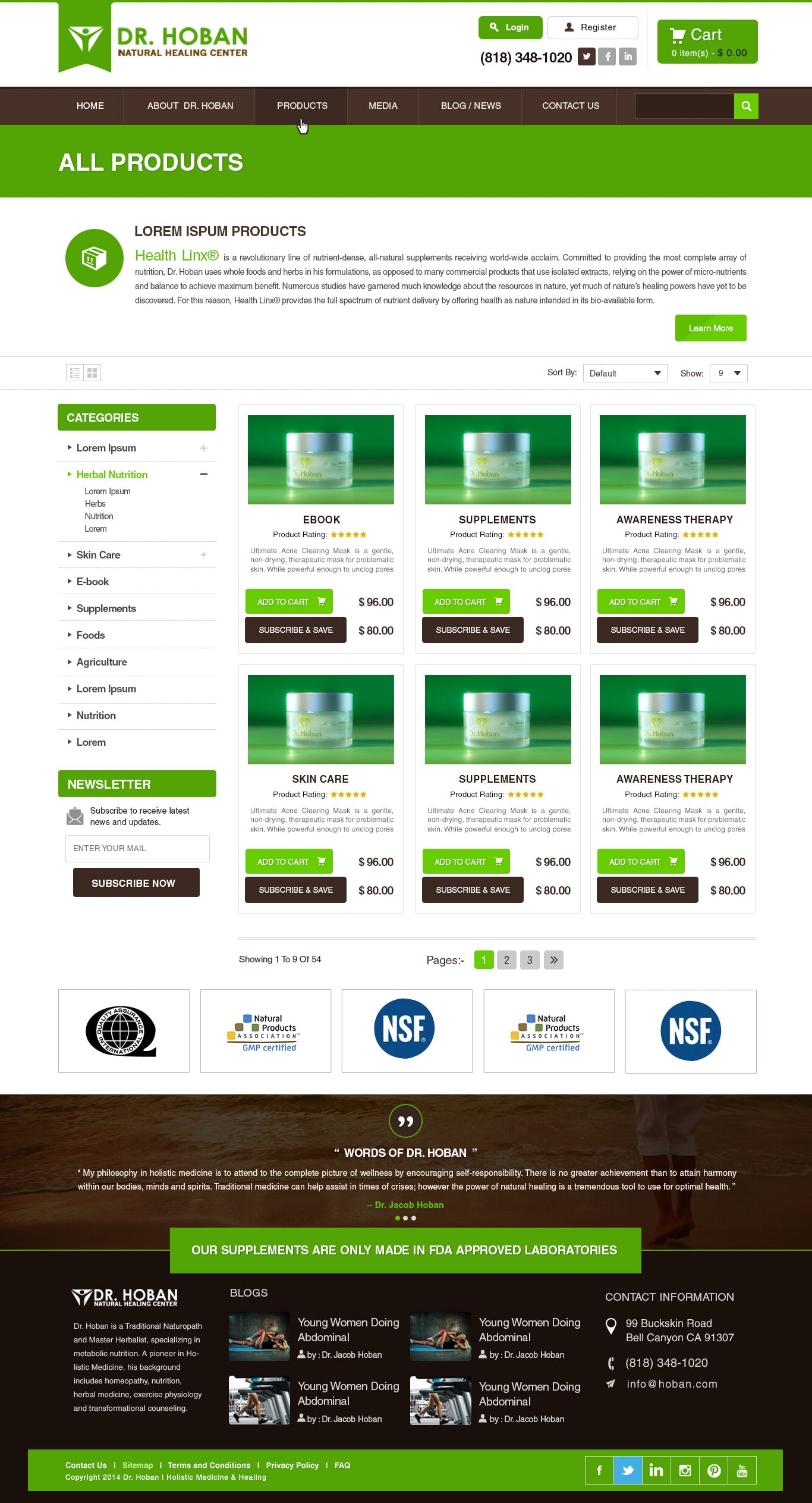 Product List Page