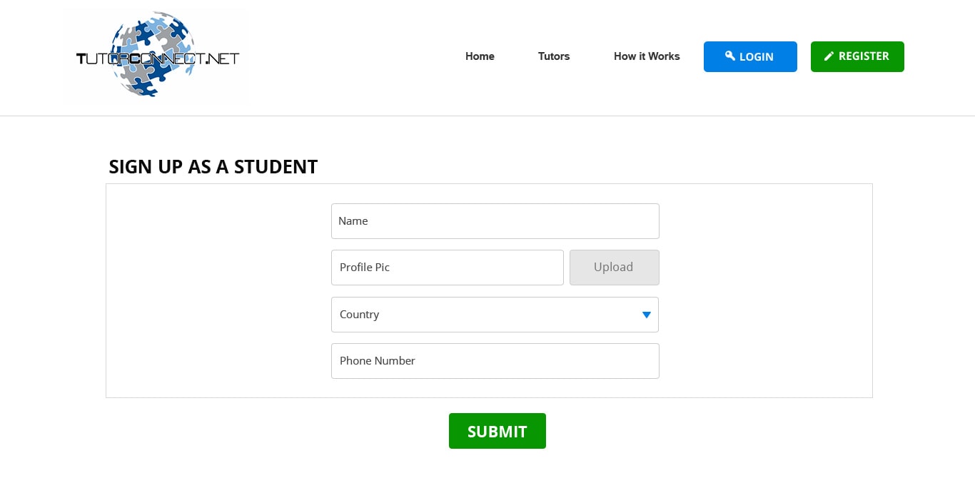 Student Sign Up page_pic