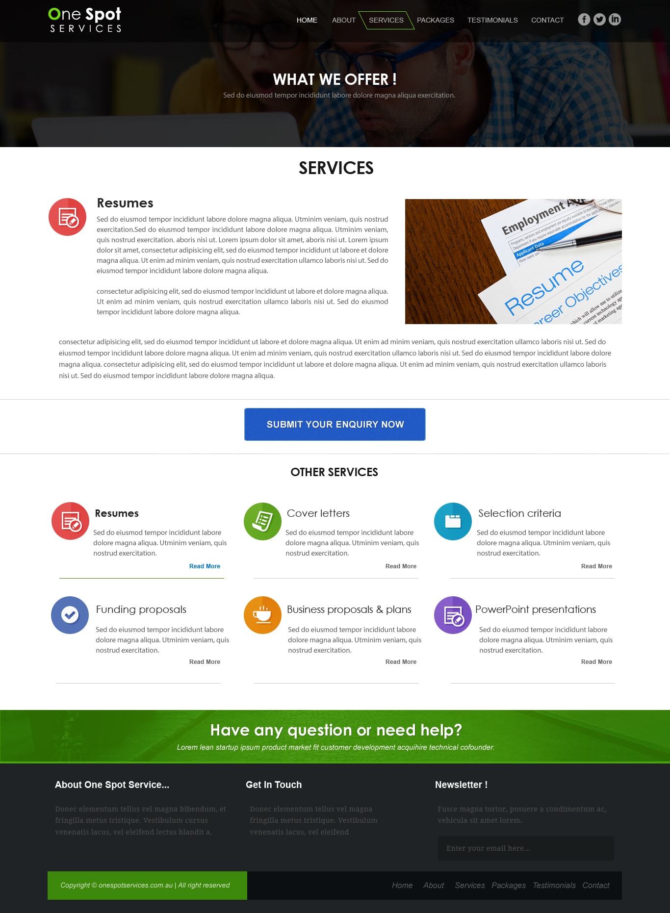 Services Page