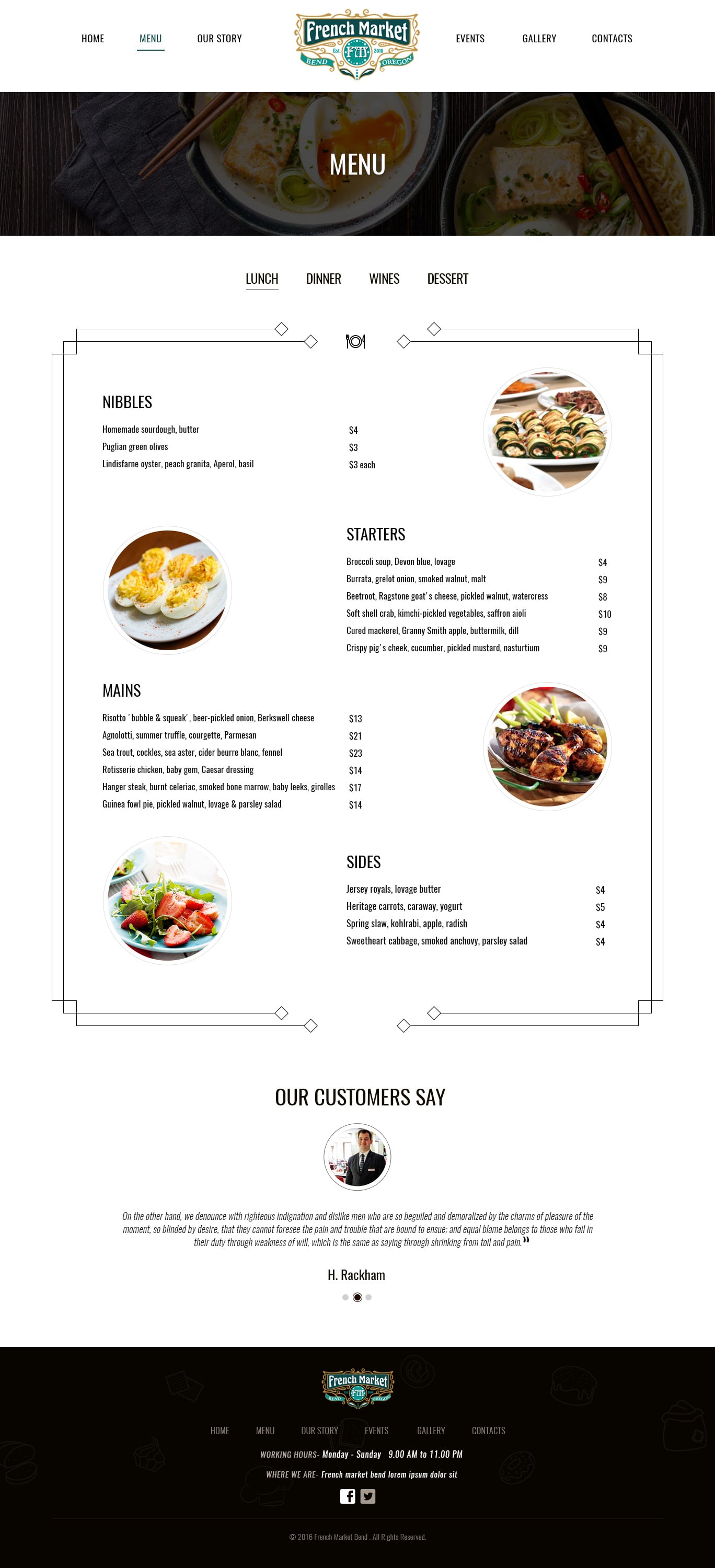 Menu Page