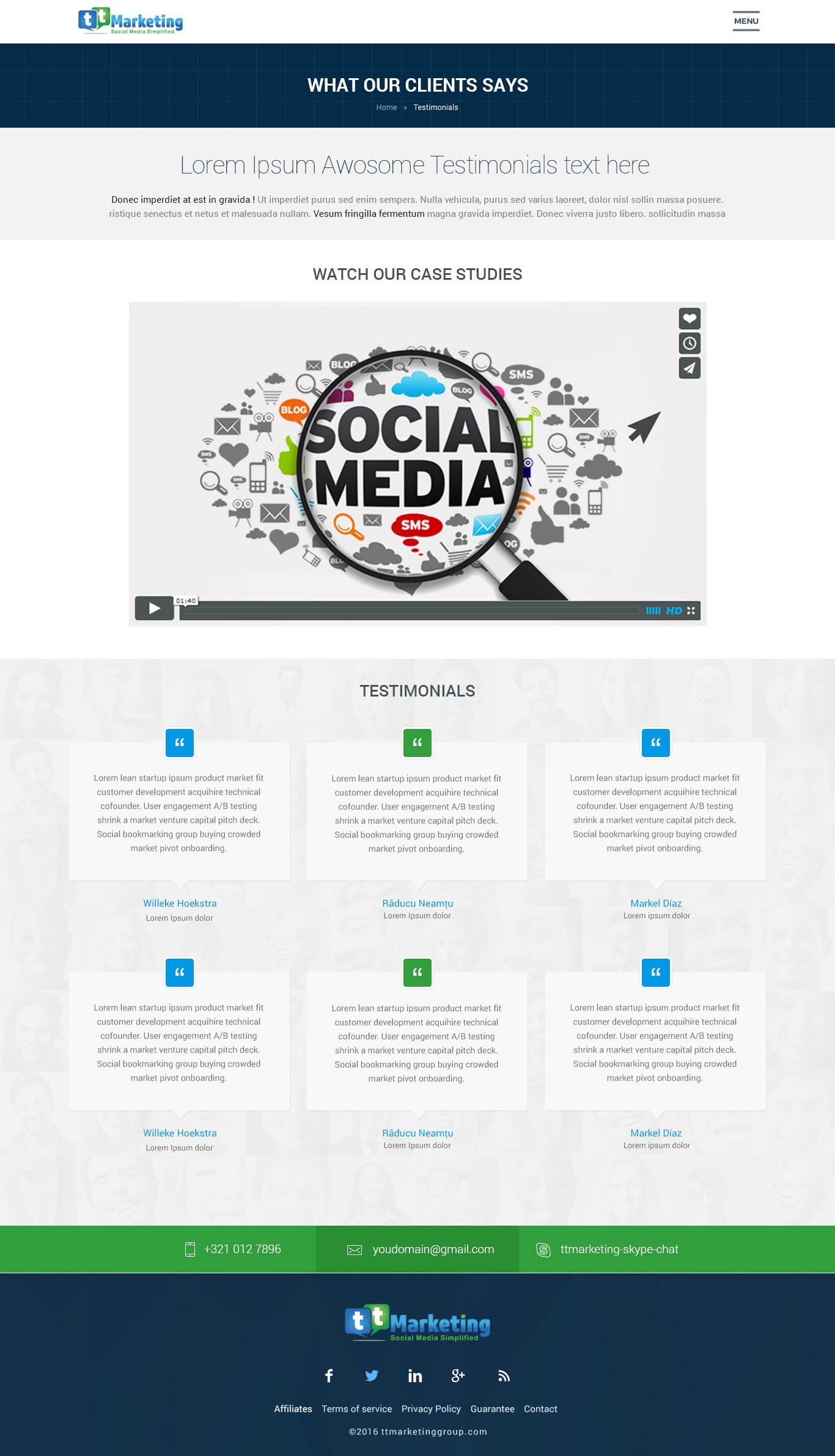 Testimonials Page