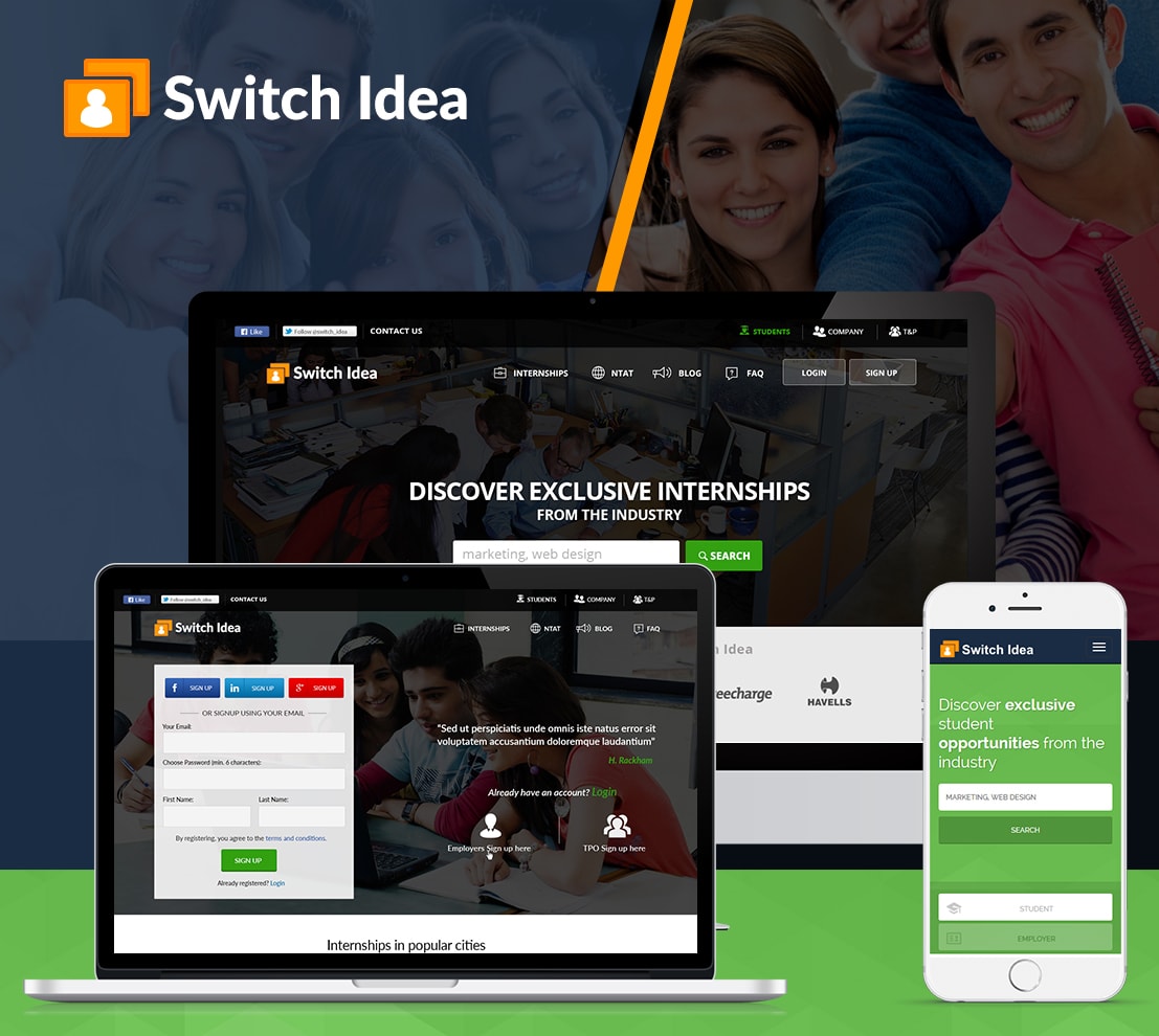 Switch Idea – A Social Network for Interns and Internship Providers