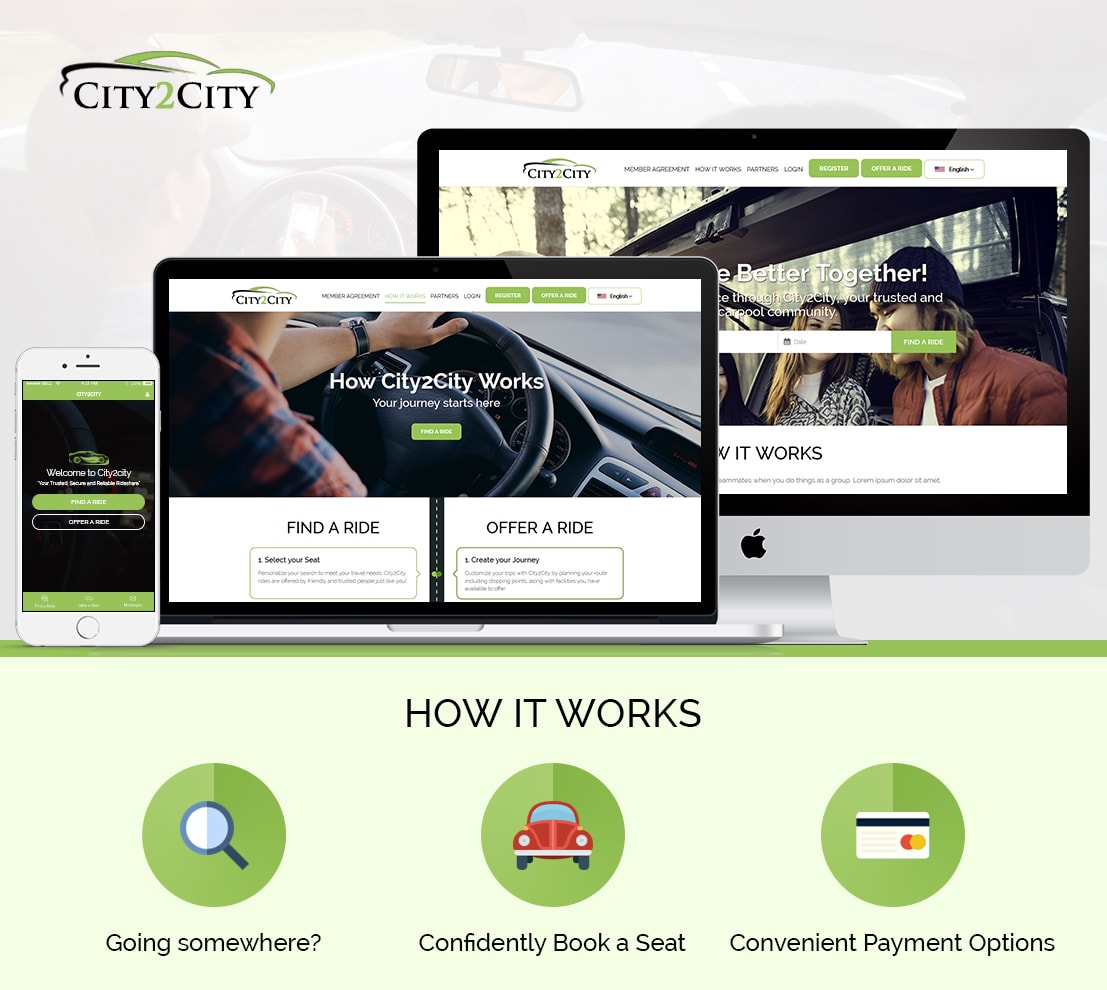 City 2 City – Ride Sharing and Cab Booking Platform