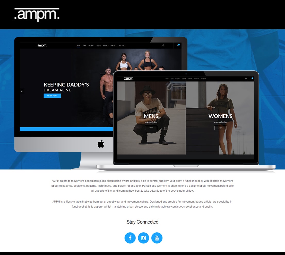 Ampm – Fitness Products and Services Website