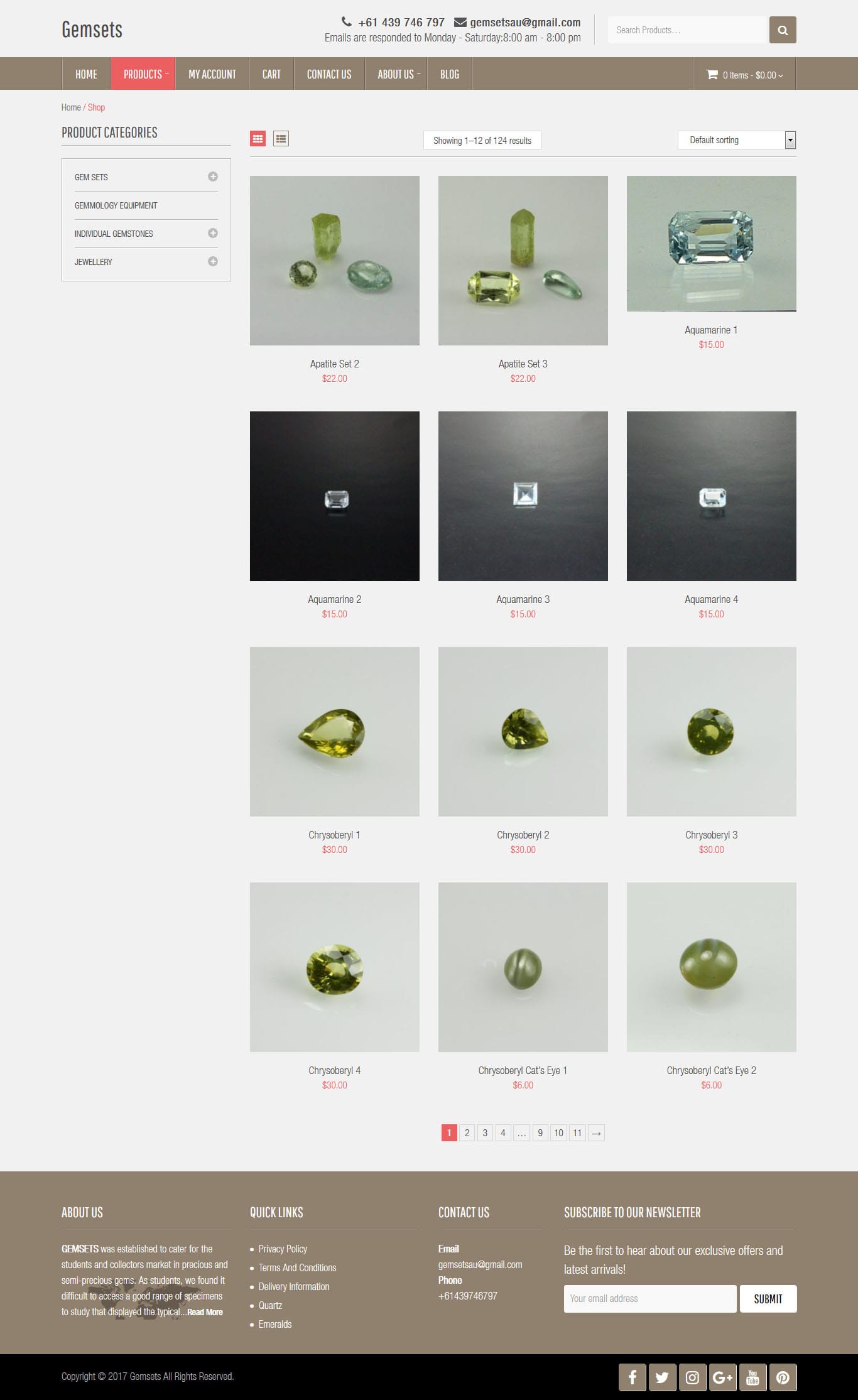 Products Page